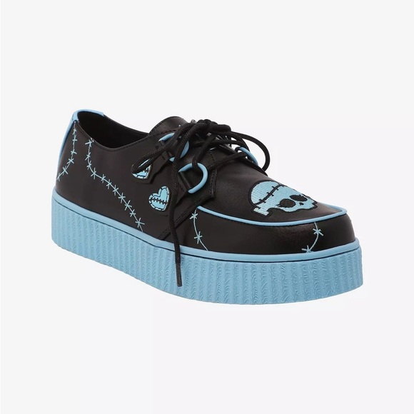 **SOLD** Size 10 Monster High x YRU Creep Frankie Stein Black Blue Platforms - Picture 1 of 7